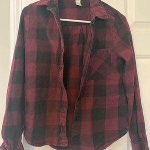 Black and Maroon Flannel